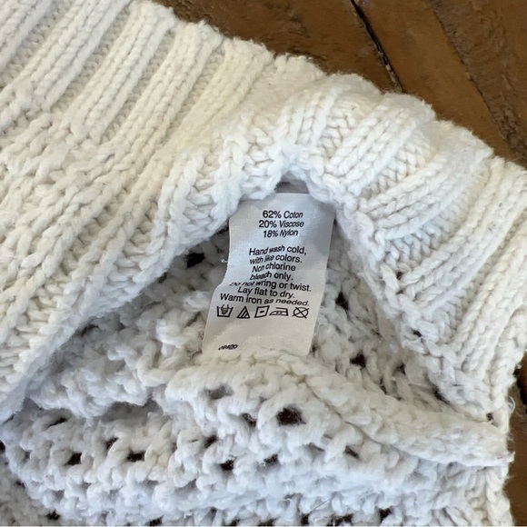 Madewell open knit fisherman white crewneck pullover sweater women’s small - Picture 7 of 10